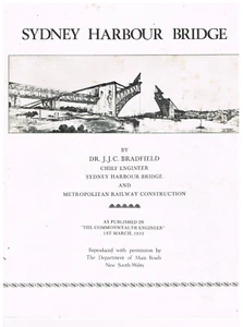 Sydney Harbour Bridge By Dr J J C Bradfield Chief Engineer 1932 History book - Picture 1 of 2