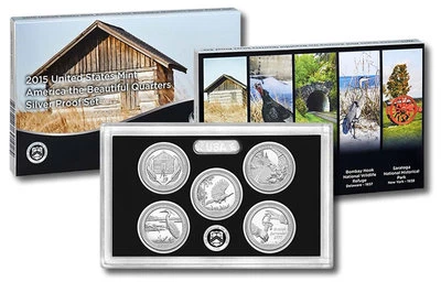 2015 S America the Beautiful National Parks ~ Mint Silver Proof Set in the Box - Image 1 of 4
