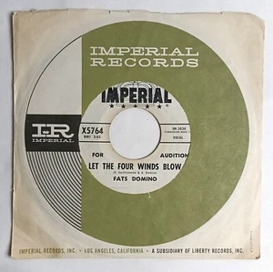 50's SOUL 45 HEAR Fats Domino LET THE FOUR WINDS BLOW 1961 Imperial VG - Picture 1 of 5
