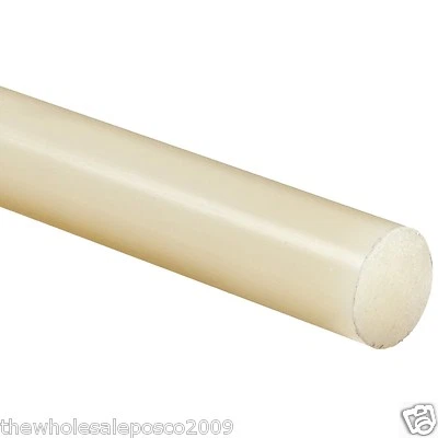Nylon 6 & Nylon 66 Round Bars Rod in Natural & Black 200mm to 600mm Long Lengths - Image 1 of 4