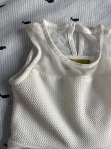 NICOLE MILLER Baby Girl Fancy Peplum White Blouse Top Sz 12 Mths Sleeveless - Picture 1 of 7