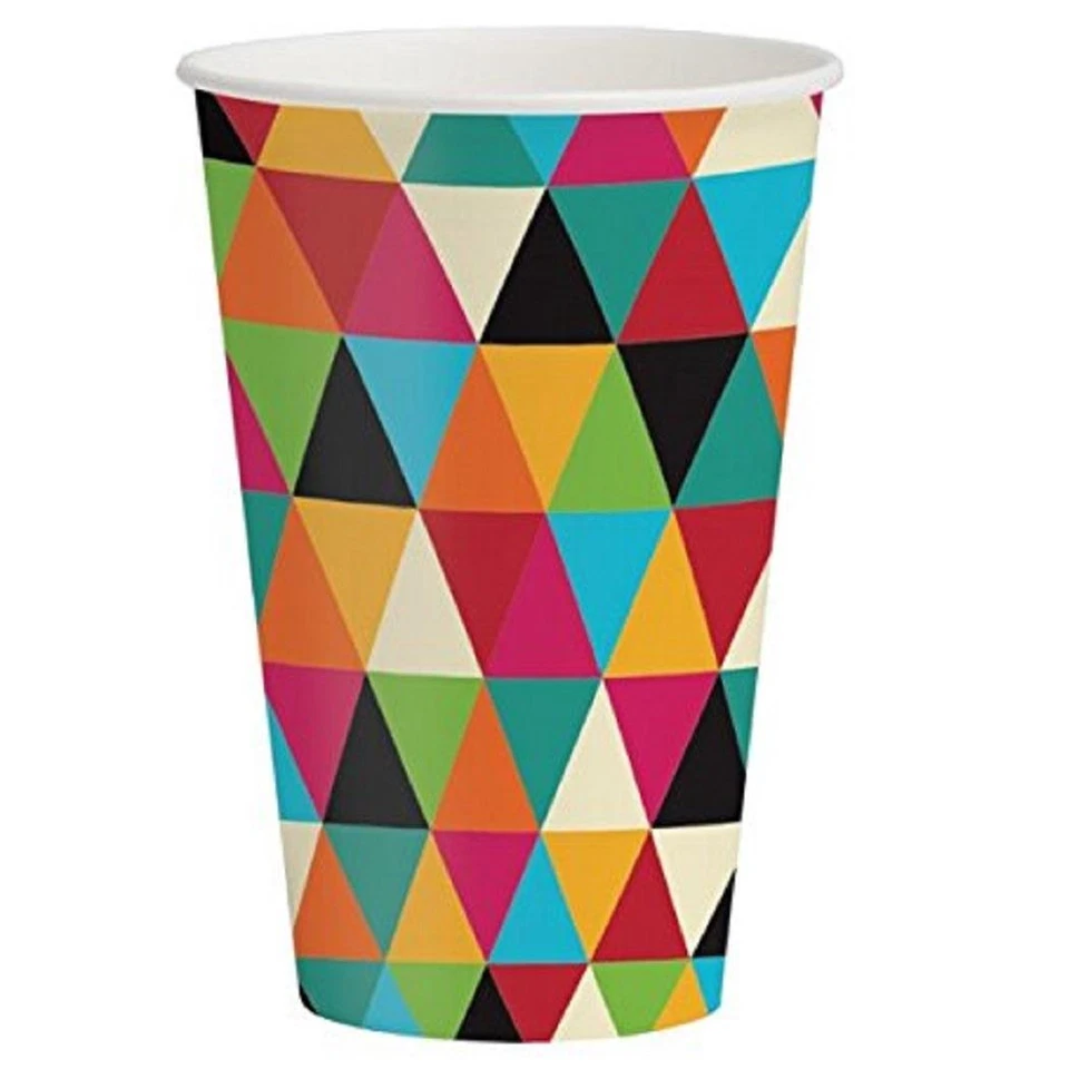 Birthday Kraft Modern Confetti Design Adult Birthday Party 12 oz. Paper Cups - Image 1 of 1