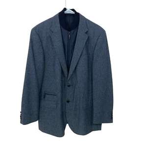 Hugo Boss Men's 44R US Blazer Lanificio Tesse Biella Navy Wool Zip Off Inserts - Picture 1 of 12