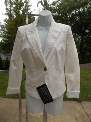 NUEVO CON ETIQUETAS ARMANI JEANS BLAZER BLANCO 40 IT 4 EE. UU. Foto 1 de 2