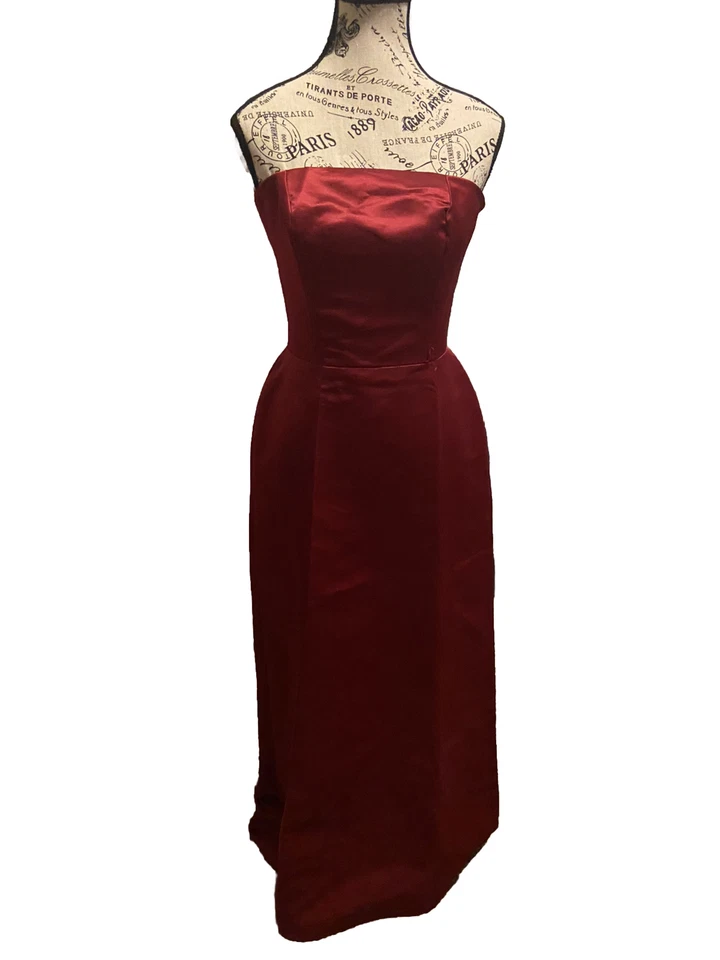Bustier Strapless Red Maroon Gown- Petite-Size 4- From My Closet-smoke Free Home - Image 1 of 4