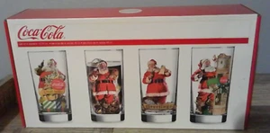 Brand New Luminarc Set Of 4 Santa/Christmas Ornaments Coolers Glasses 15.25 Oz. - Picture 1 of 2