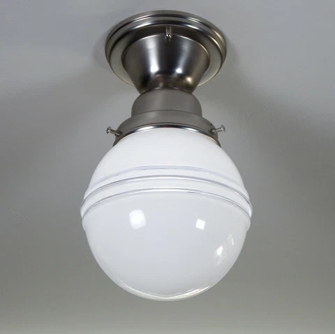 Semi-Flush Ceiling Light Fixture Vintage Deco Shade New Fixture Base Cover