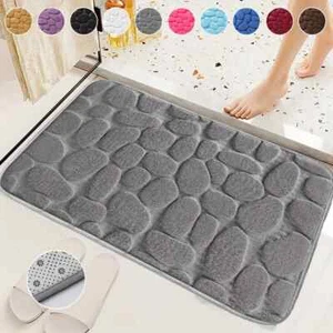Super Water Absorbent Soft Memory Foam Bath Mat Non-Slip Bathroom Shower Rug - Picture 1 of 19