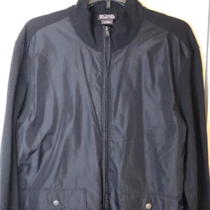 Size L Bomber Jacket Michael Kors Black Zip Up "READ" - Picture 1 of 12