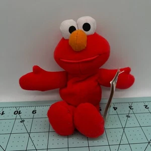 Vintage Sesame Street Elmo Beans  1997 tyco red muppet plush bean bag 8" new - Picture 1 of 8