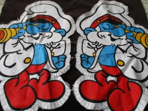 De colección 1982 Papá Pitufo Panel de Tela Peyo Almohada Juguete Capitán de Mar Espía Sin Cortar - Imagen 1 de 3