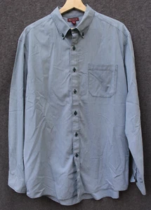 Red House RH66 Mens Long Sleeve Green Mini Check Non Iron Button Front Shirt EUC - Picture 1 of 6