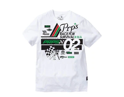 Camiseta para hombre Prps Race For Survival blanca/verde/negra E96S107-WHT Foto 1 de 2