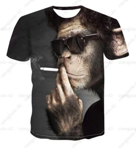Animal monkey pattern Design T Shirt Tee Top Mens Graphic Print Sizes XS-6XL - Picture 1 of 17