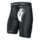 Shock Doctor Core Compression Short with Bio Flex Cup, Black White, All Sizes