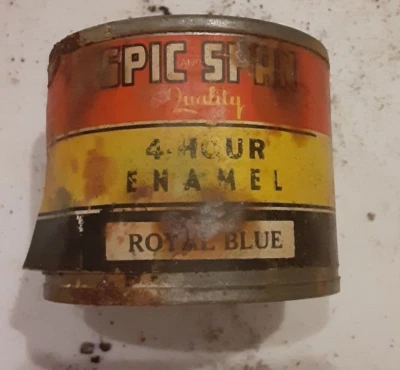 Vintage Spic and Span 4-hour enamel Royal Blue, mini can, 50%+ of 1/8 Qt remain - Image 1 of 4