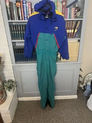 Винтажный 90-х North Face Gore-tex Colorblock снег лыж сноуборда с капюшоном унисекс - Изображение 1 из 4