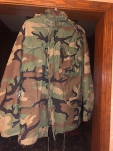 M65 Field Jacket Woodlands Camo Made by Golden Mfg Co In USA Small Long - Picture 1 of 6