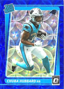2021 Donruss Optic Blue Scope #225 Chuba Hubbard (RC) Panthers Color Match - Picture 1 of 2