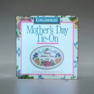 Vintage Longaberger Baskets Happy Mother’s Day 1996 Ceramic Basket Tie-On - Picture 1 of 2
