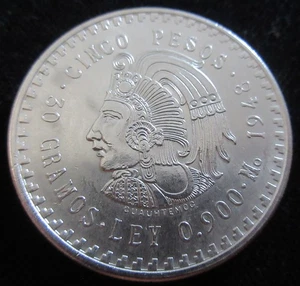 MDS MEXIKO MEXICO 5 CINCO PESOS 1948 "CUAUHTEMOC", SILBER # - Bild 1 von 2