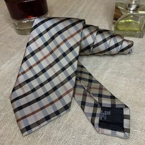 Cravatta di seta vintage DAKS London motivo tartan Tie CORBATA soft silk - Foto 1 di 13