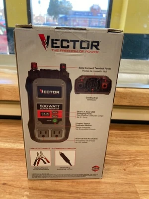 NUEVO Vector P1500V 500 vatios inversor de alimentación con puertos USB dobles - NUEVO Foto 1 de 4