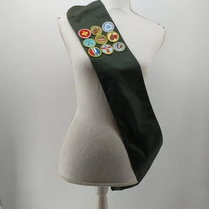 Schärpe Waldgrün Verdienst GM-36 Pfadfinder Uniform Abzeichen 9 Aufnäher - Bild 1 von 12