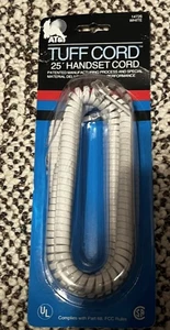 AT&T Telephone Tuff Cord 25' Handset Model# 14726 WHITE Heavy Duty Tuff Cord New - Picture 1 of 11