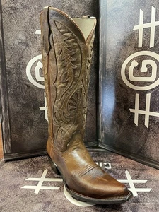 Corral Damen Bronze-Inlay & bestickt braun Snip Toe Stiefel L6085 - Bild 1 von 3