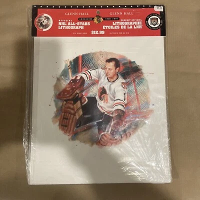Litografía rara Canada Post NHL All Star Glenn Hall 11x14 con sello Foto 1 de 2