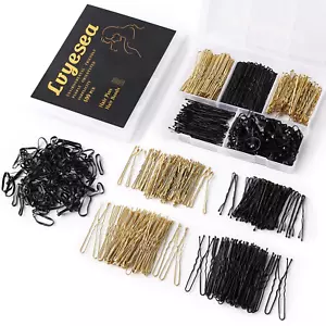 400Pcs Hair Pins Kit, Including 100 U-Shaped Hair Pins 100 Bobby Pins and 200 Ha - Picture 1 of 12