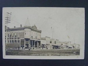 Grundy Center Iowa Street Scene Gas Pump Ice Cream Real Photo Postcard RPPC 1908 - Picture 1 of 1