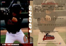 Tony Delmonico 2009 Choice Great Lakes Loons #05 Card *AutographDen*