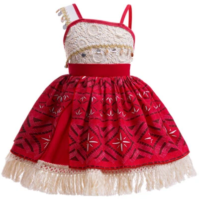 Niños Moana 2 Juegos con disfraces Moana Vestido Disfraz Niñas Tutú Vestido Regalo Foto 1 de 4