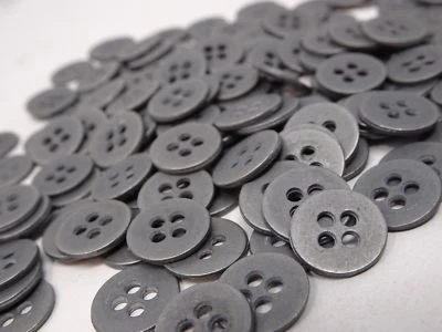 Vintage Matte Silver Steampunk 4-Hole Buttons 11mm Lot of 13 B36-2 - Image 1 of 4