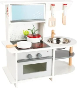 Kinderküche grazil, Spielküche aus Holz, mit Spülbecken und Zubehör - Bild 1 von 7