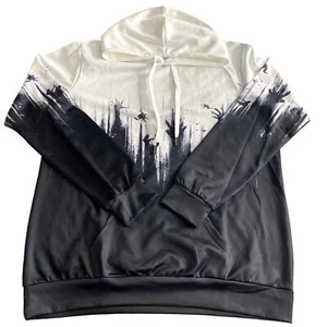 Mens Hooded Sweatshirt Long Sleeve Silhouette Element 3D Print Pullover Slim Fit - Picture 1 of 4