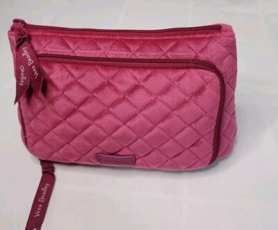 Vera Bradley Majestic Pink Quilted Velvet Clutch/Makeup Bag/Pouch Organizer - Image 1 of 4