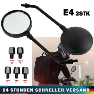 1 Paar Universal Motorrad-Rückspiegel Rund Spiegel Rückspiegel E-geprüft M10 M8 - Bild 1 von 13