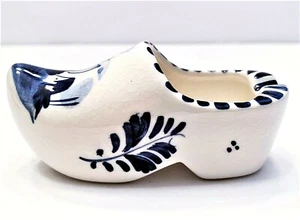 Vintage Hand Painted Porcelain Delft Blue 4” Dutch Clog Ash Tray - Picture 1 of 9