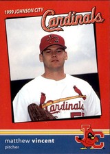 1999 Johnson City Cardinals Team Issue #33 Matthew Vincent Floyds Knobs Indiana 