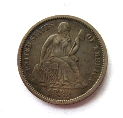 1883-P SEATED LIBERTY DIME 10C CENT BETTER DATE PHILADELPHIA MINT RARE NICE COIN Cover