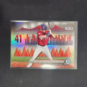 2024 Bowman Chrome Kyle Manzardo #41 Top 100 Prospect Card Guardians L30 - Picture 1 of 2