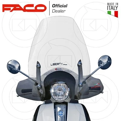 PARABREZZA ALTO FACO + ASTE FISSAGGIO PIAGGIO LIBERTY 50 125 150 iGet 2016-2017 - Immagine 1 di 2