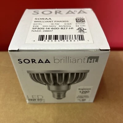 Soraa Brilliant PAR30S Light Bulb 3000K 13.7W SP30S-14-60D-827-H1 LED Light Bulb - Image 1 of 3