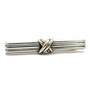 Authentic 1995 Tiffany & Co Sterling Silver 925 Signature Tie Bar Tie Pin - Zdjęcie 1 z 7