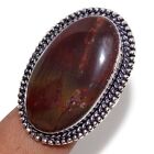 925 Silber Plated-Bloodstone Ethnisch Edelstein Handmade Ring Schmuck Uns Size-6