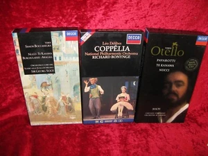 3 DECCA CASSETTE BOX SETS, DELIBES COPPELIA, VERDI OTELLO & SIMON BOCCANEGRA - Picture 1 of 7