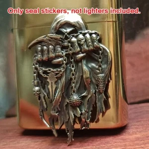 1 pieza. Pegatina de sello de la muerte esqueleto de latón para ZIPPO - Imagen 1 de 3